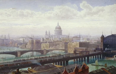 Cannon Street Railway Bridge and Southwark Bridge, London