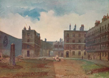 Queens Bench Prison - The Prisoners Yard, Borough High Street, Southwark, London, 1879, 1926