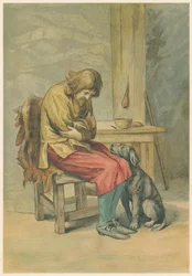 Scene from Robinson Crusoe by Daniel Defoe, 1892