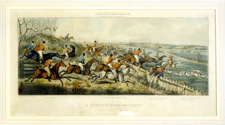A Struggle for a Start, The Leicestershires, engraved by Henry Alken