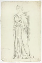 Antique Statue of Draped Standing Woman