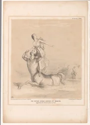 Caricature with Lord Bentinck as the Centaur Nessus (title on object: The Centaur Nessus Carrying Off Deianira. Suggested by the Well-Known Picture by Guido) (series title on object: HB Sketches)