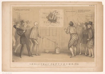 Caricature with Prime Minister Peel as Harlequin