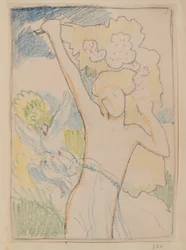Untitled [Female figure and doves]