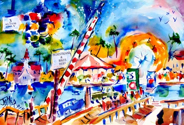 Vibrant Boardwalk Scene