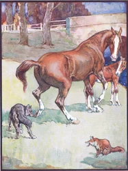 The Mare Lifted Her Hoof, Illustration for Reynard the Fox, from Animal Legends from Many Lands