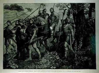 Design for Windsor Tapestry: Men of Kent Marching in Front of the Army of Harold