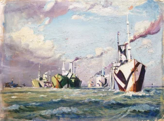 A Cunarder (steamship), c.1918