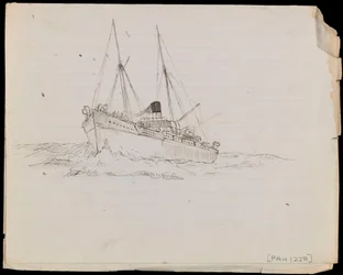 Sketches of a Battleship and Two Other Royal Navy Vessels
