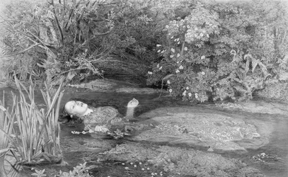 Ophelia, engraved by Alfred Smith, pub. by Henry Graves & Co., 1864