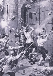 The Sack of Dundee 1st September 1651: English Seamen Attack the Wellgate Port, Illustration from 