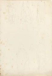 Sheet of Studies of Cloaked Figures