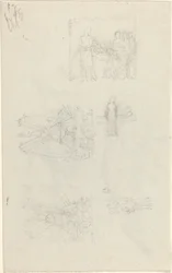 Studies of a Sickbed and Decorations for the Façade of Buckingham Palace