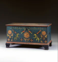 Decorated lift-top chest made for Jacob Ober, Rapho Township, Lancaster County, Pennsylvania, USA, 1794
