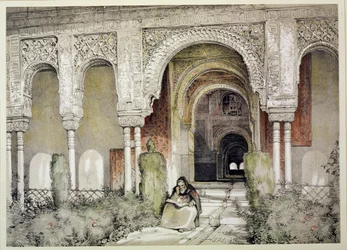 Entrance to the Hall of the Two Sisters (Sala de las dos Hermanas), from 