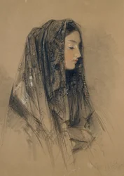 Head of an Italian Girl in a Mantilla, 1838