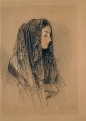 Head of an Italian Girl in a Mantilla