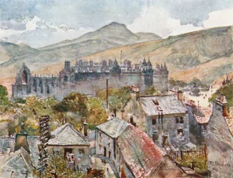 Holyrood Palace from the Public Gardens under Calton Hill