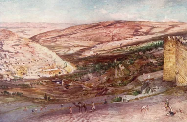 The Meeting of the Valleys of Hinnom and Jehoshaphat from the Eastern Point of the Walls of Zion