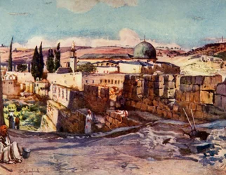 The Mosque of El Aksa from Inside the South Wall of Jerusalem