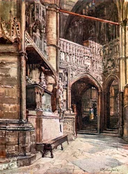 The Tomb of Queen Philippa and the Chantry Chapel of Henry V from the South Ambulatory