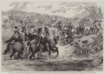 An Army on the March, the Rearguard with the Baggage-Waggons, in the Exhibition of the Royal Academy