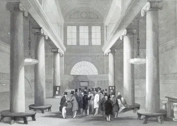 Stock Exchange, engraved by Henry Melville, c.1842