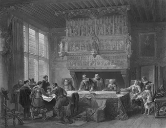 The Council of War at Courtray, 1854