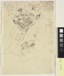 Caricature of Four Bestial Heads in Profile