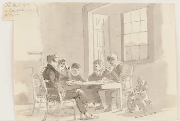 Boys reading at Storrs, Elterwater, 1814
