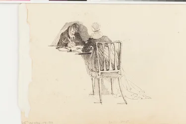 Man and Woman Writing at a Table
