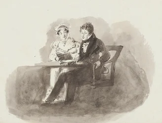 Man and woman reading