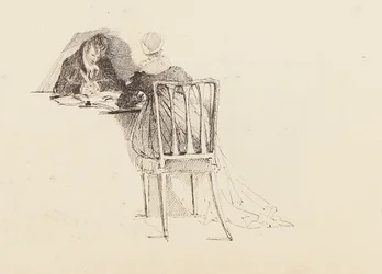 Man and woman sitting at a table, 1805