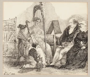 Playing Music on the Harp, 1815