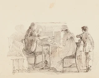 Three by the fireplace, 1805