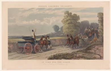 Two Carriages on a Country Road (Fores