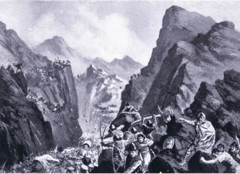 Annihilation of the Greek army, illustration from Hutchinson
