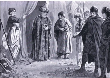 Ivan Shishman III delivers his sister to Sultan Murad I, AD 1366, from Hutchinson