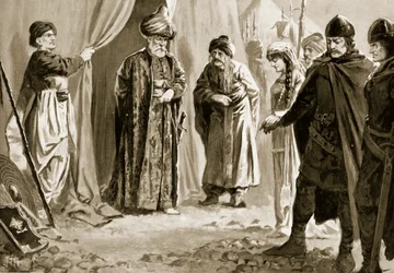 Ivan Shishman III delivers up his sister to Sultan Murad I, 1366