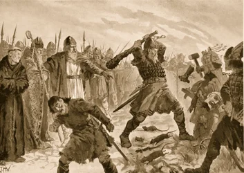 King Olaf the Saint Breaking the Image of the God Thor, 1020