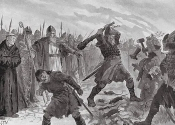 King Olav the Saint Breaking the Image of the God Mor