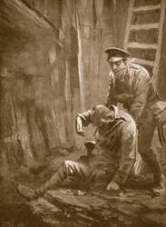 Private T. Doswell Rescuing an Officer from a Mine