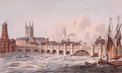 London Bridge Old, London, 1823