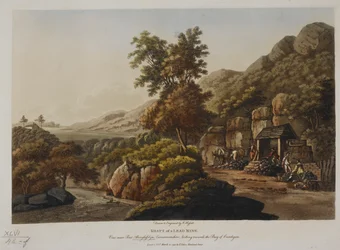 Shaft of a Lead Mine. View near Pont Aberglaslyn, Carnarvonshire, looking towards the Bay of Cardigan, published in 1798