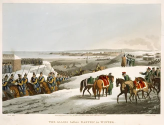 The Allies before Dantzic in Winter, engraved by Matthew Dubourg from 