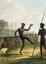 The Dance, Aborigines from New South Wales engraved by Matthew Dubourg, pub. 1813