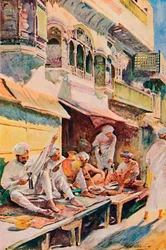 Workers in an Indian Bazaar, 1913