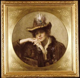 Woman with Peacock Feather Hat