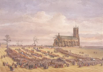 Burial of the Victims of the Hartley Colliery Disaster in Earsdon Churchyard, January 26th 1862