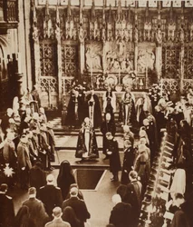 King Edward VIII Sprinkles Earth on His Father